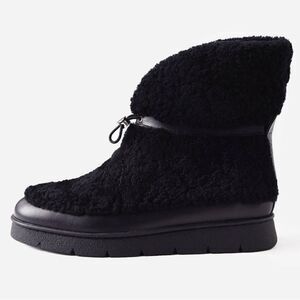 Marc Fisher Kamryn Shearling Sherpa Boots, Black, Size 7.5 NWOB